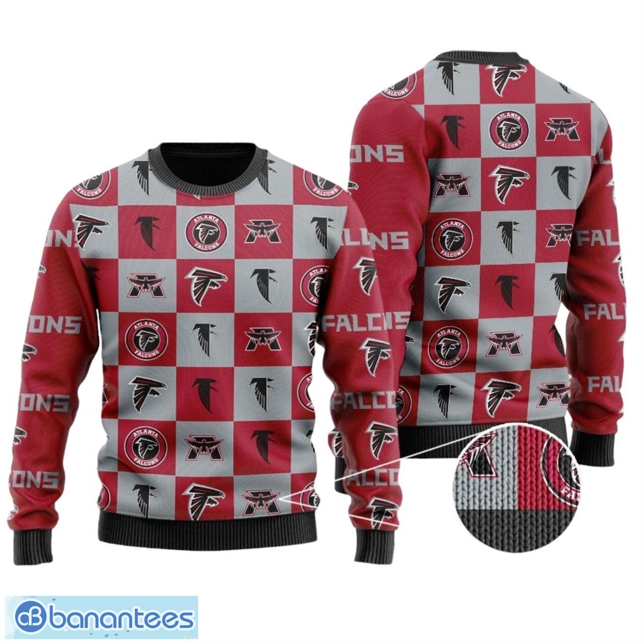 atlanta falcons logo checkered flannel design all over print sweater image Atlanta Falcons Logo Checkered Flannel Design All Over Print Sweater Product Photo 1