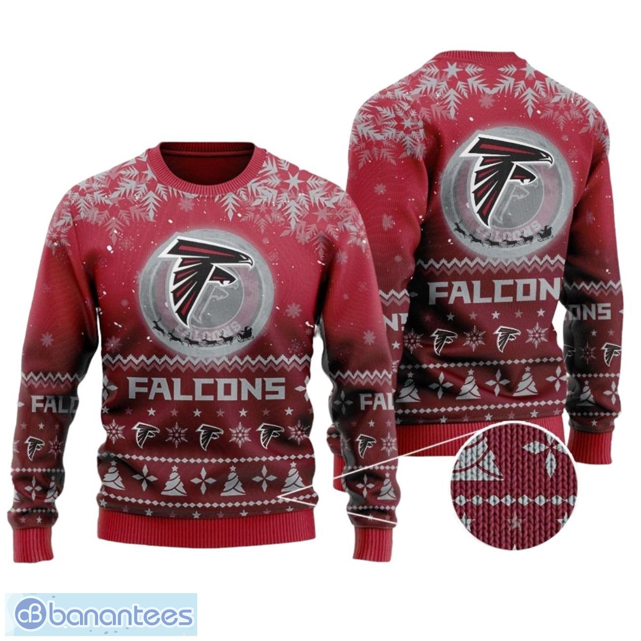 atlanta falcons santa claus in the moon all over print sweater image Atlanta Falcons Santa Claus In The Moon All Over Print Sweater Product Photo 1