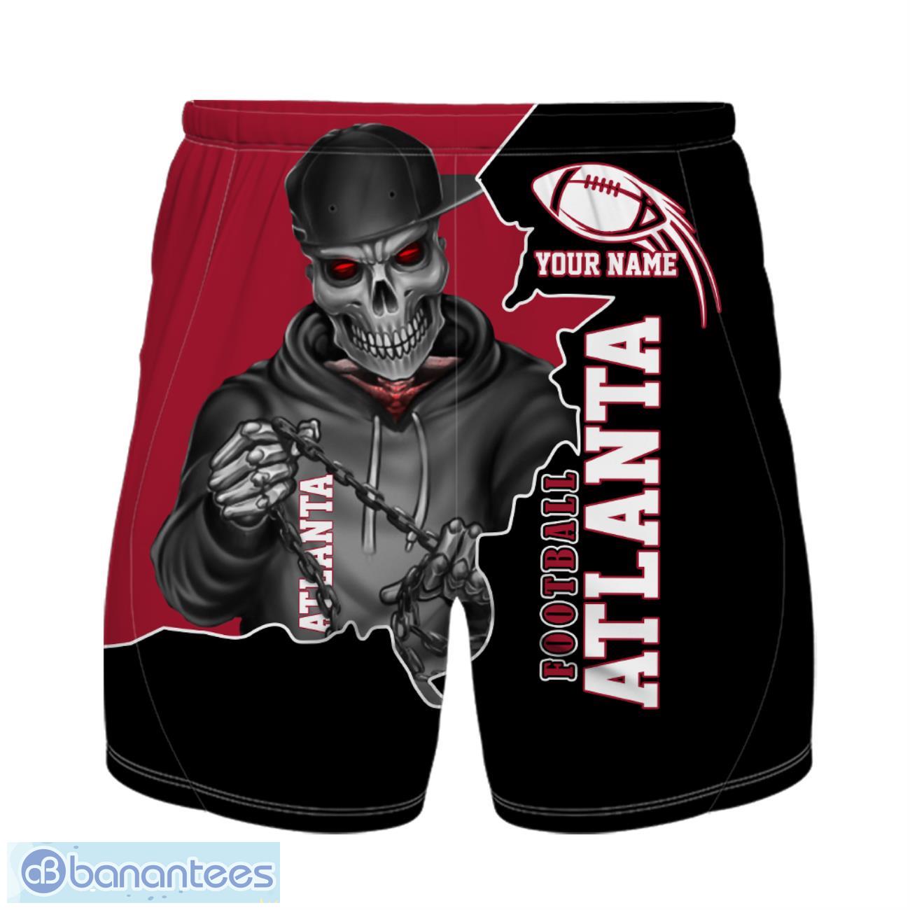 atlanta football team hawaiian shirt and shorts personalized name and number for fans 1 image Atlanta Football Team Hawaiian Shirt And Shorts Personalized Name And Number For Fans Product Photo 2