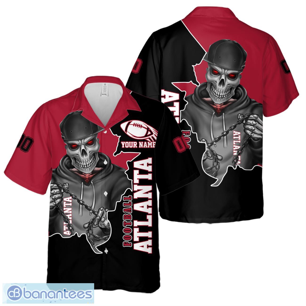 atlanta football team hawaiian shirt and shorts personalized name and number for fans image Atlanta Football Team Hawaiian Shirt And Shorts Personalized Name And Number For Fans Product Photo 1