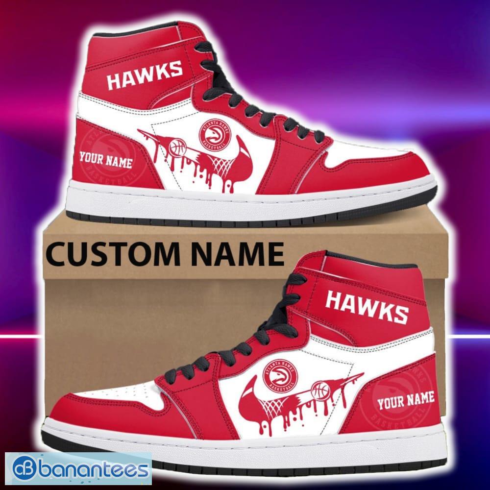 atlanta hawks air jordan hightop shoes new custom name for fans gift sneaker image Atlanta Hawks Air Jordan Hightop Shoes New Custom Name For Fans Gift Sneaker - Atlanta Hawks Air Jordan Hightop Shoes Photo 4