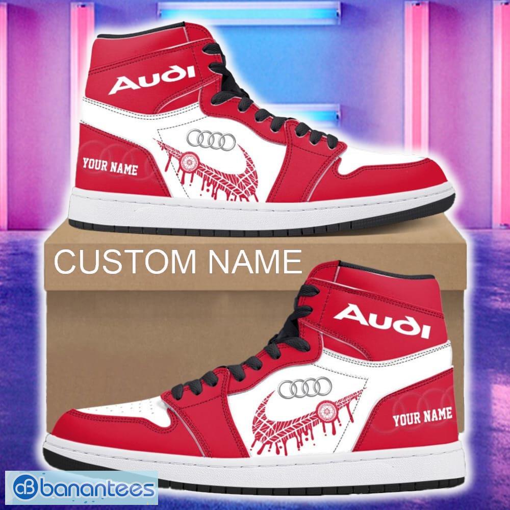 audi car air jordan 1 hightop shoes new for fans gift aj1 sneaker custom name image Audi Car Air Jordan 1 Hightop Shoes New For Fans Gift AJ1 Sneaker Custom Name - Audi Air Jordan 1 Hightop Shoes_4