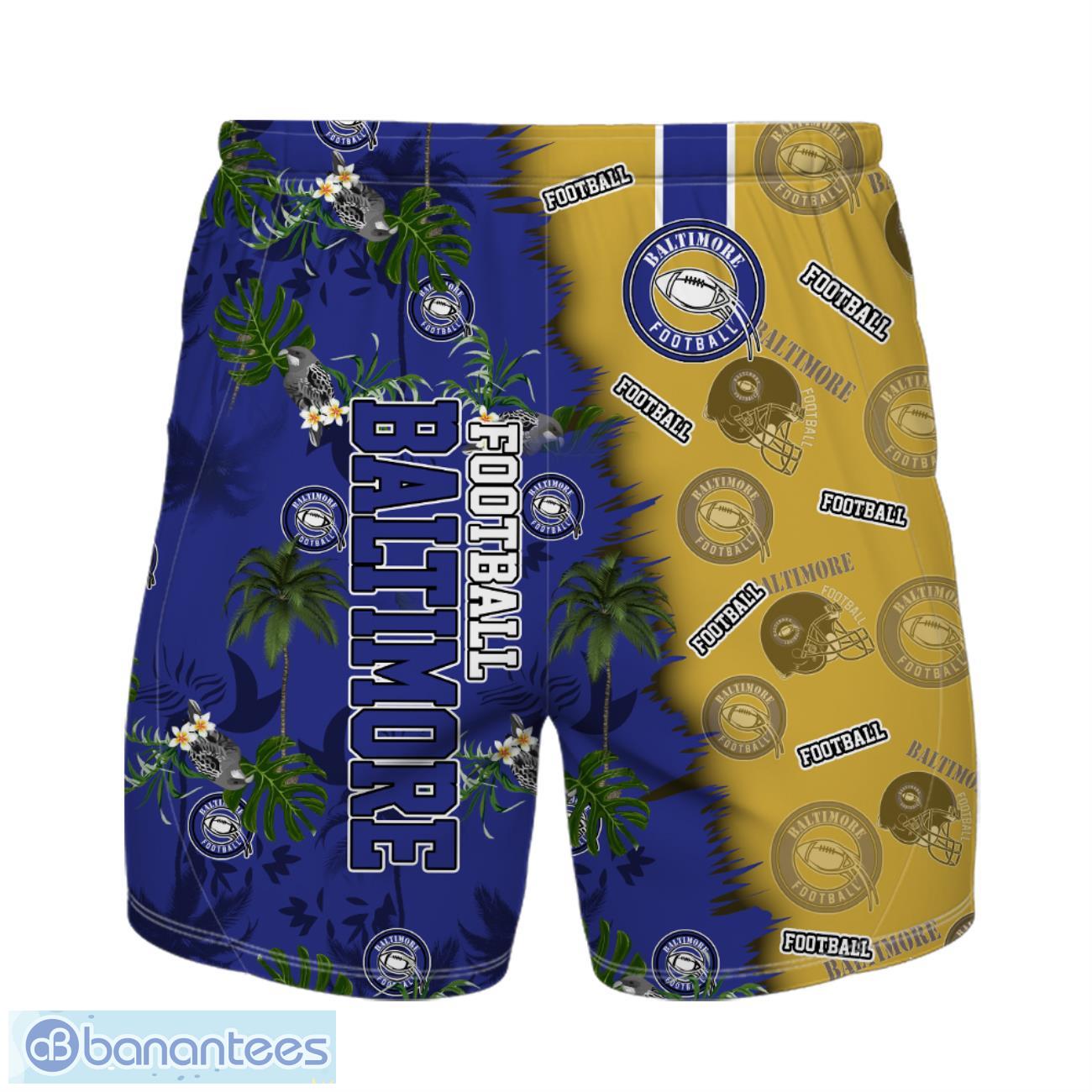 baltimore football team hawaiian shirt and shorts custom name number tropical style hawaiian shirt 1 image Baltimore Football Team Hawaiian Shirt And Shorts Custom Name Number Tropical Style Hawaiian Shirt Product Photo 2