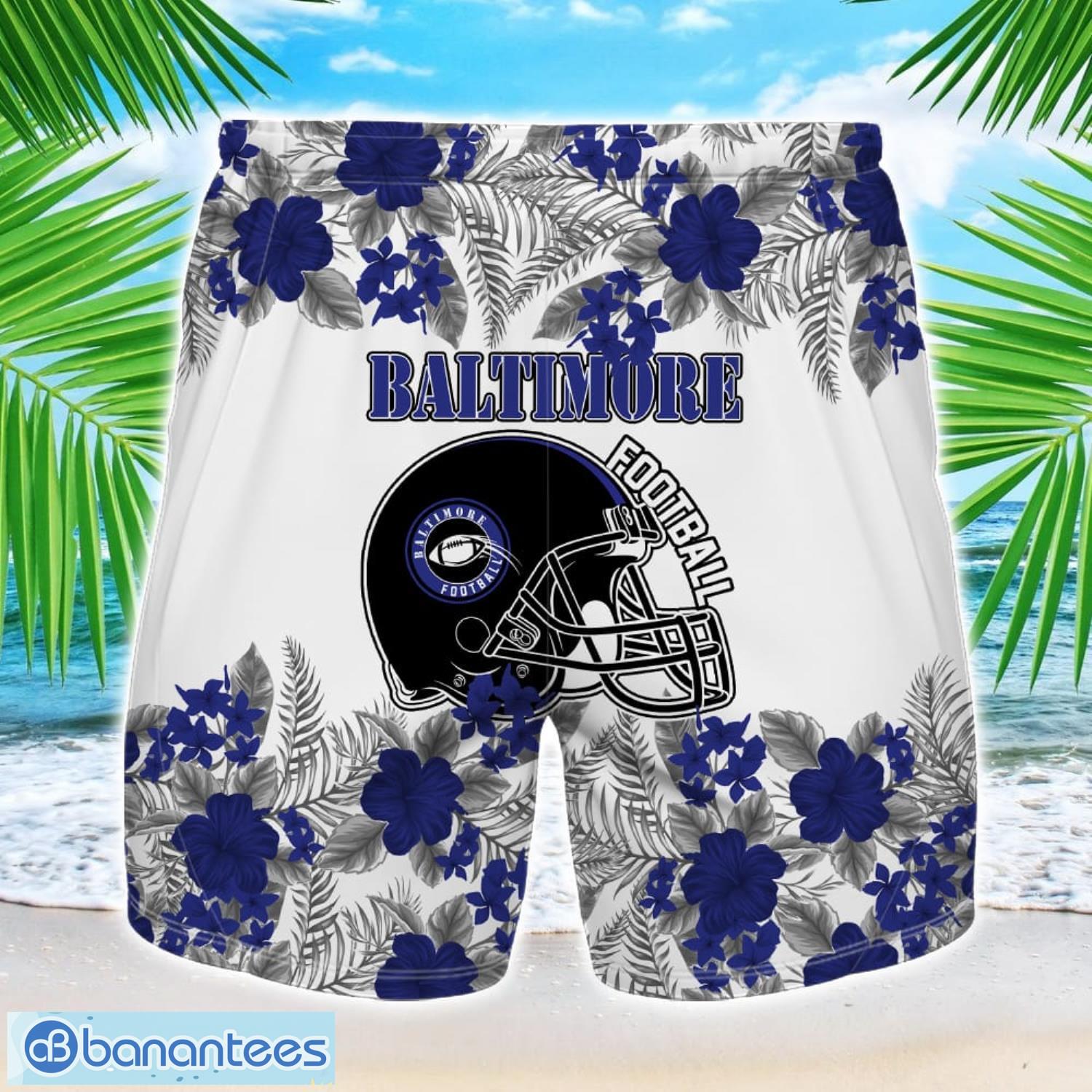 baltimore team hawaiian and shorts all printed beach set for fans custom name 1 image Baltimore Team Hawaiian And Shorts All Printed Beach Set For Fans Custom Name Product Photo 2