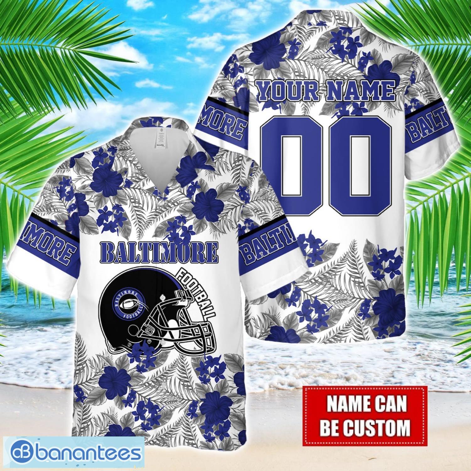 baltimore team hawaiian and shorts all printed beach set for fans custom name image Baltimore Team Hawaiian And Shorts All Printed Beach Set For Fans Custom Name Product Photo 1