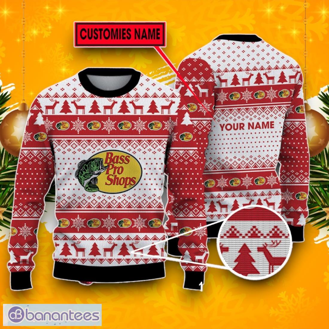 bass pro shops ugly christmas sweater best gift ideas 2024 for fans custom name image Bass Pro Shops Ugly Christmas Sweater, Best Gift Ideas 2024 For Fans Custom Name Product Photo 1
