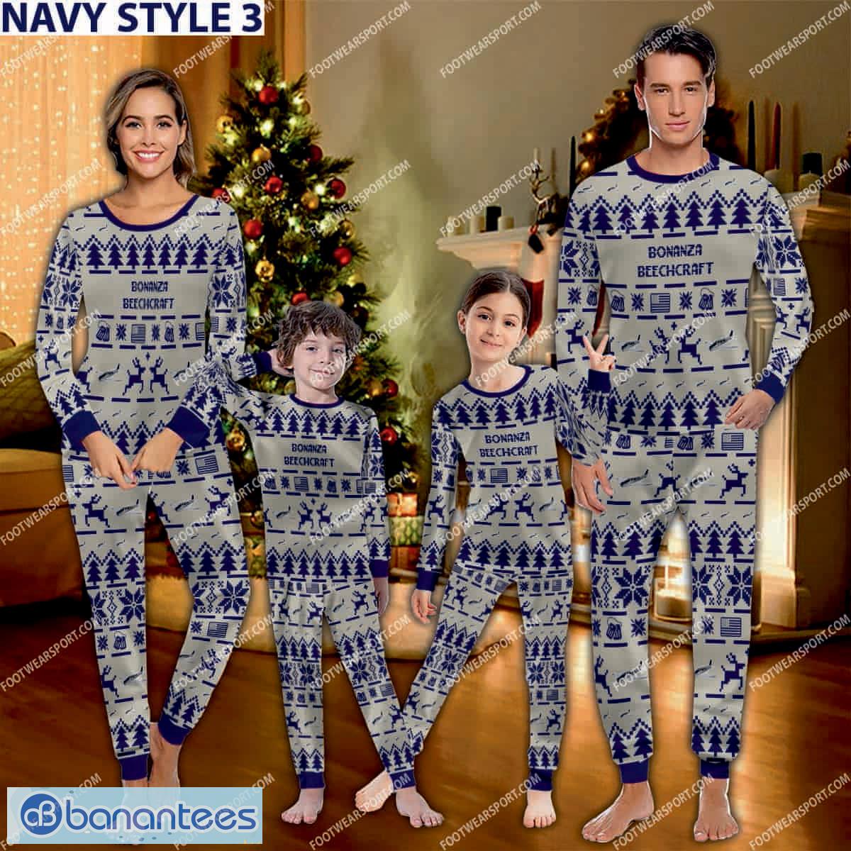 beechcraft bonanza aircraft ugly christmas pajamas set war gift 2 image Beechcraft Bonanza Aircraft Ugly Christmas Pajamas Set War Gift - Beechcraft Bonanza Aircraft Pajamas Set Family Photo Navy