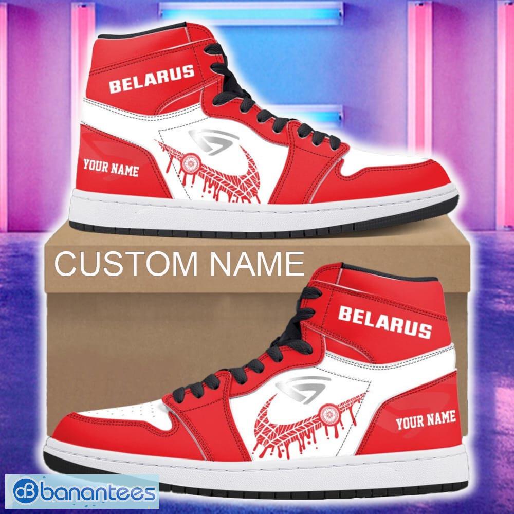 belarus car air jordan 1 hightop shoes new for fans gift aj1 sneaker custom name image Belarus Car Air Jordan 1 Hightop Shoes New For Fans Gift AJ1 Sneaker Custom Name - Belarus Air Jordan 1 Hightop Shoes_4