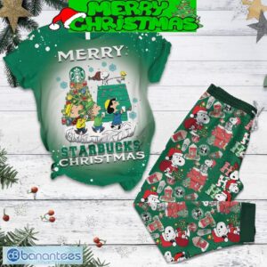 Snoopy Charlie Brown Starbucks Mery Christmas Fleece Pajamas Set For Christmas - Snoopy Charlie Brown Starbucks Mery Christmas Fleece Pajamas Set-1