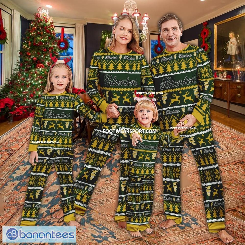 blantons bourbon whiskey ugly christmas family pajamas set image Blanton’s Bourbon Whiskey Ugly Christmas Family Pajamas Set - Blanton’s Bourbon Whiskey Ugly Christmas Family Pajamas Set