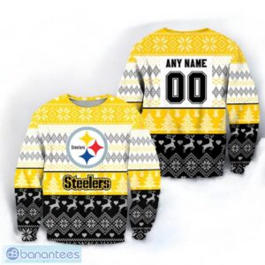 Pittsburgh Steelers Personalized Name & Number Ugly Sweater Christmas Gift For Fans Product Photo 1