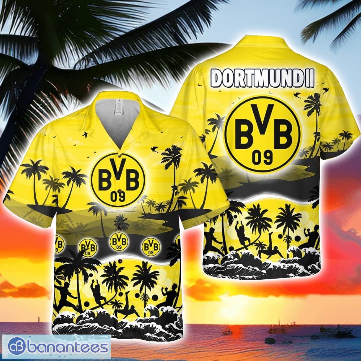 borussia dortmund ii tropical hawaiian shirt beach shirt for men and women team shirt image Borussia Dortmund II Tropical Hawaiian Shirt Beach Shirt For Men And Women Team Shirt Product Photo 1