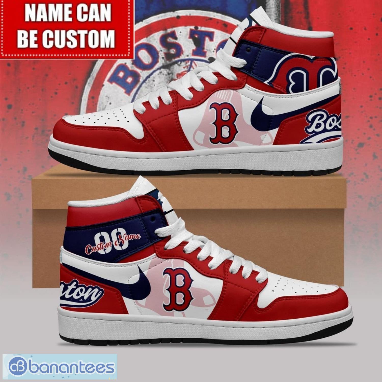 boston red sox custom name number limited air jordan hightop shoes jd1 sneakers image Boston Red Sox Custom Name Number Limited Air Jordan Hightop Shoes JD1 Sneakers Product Photo 1
