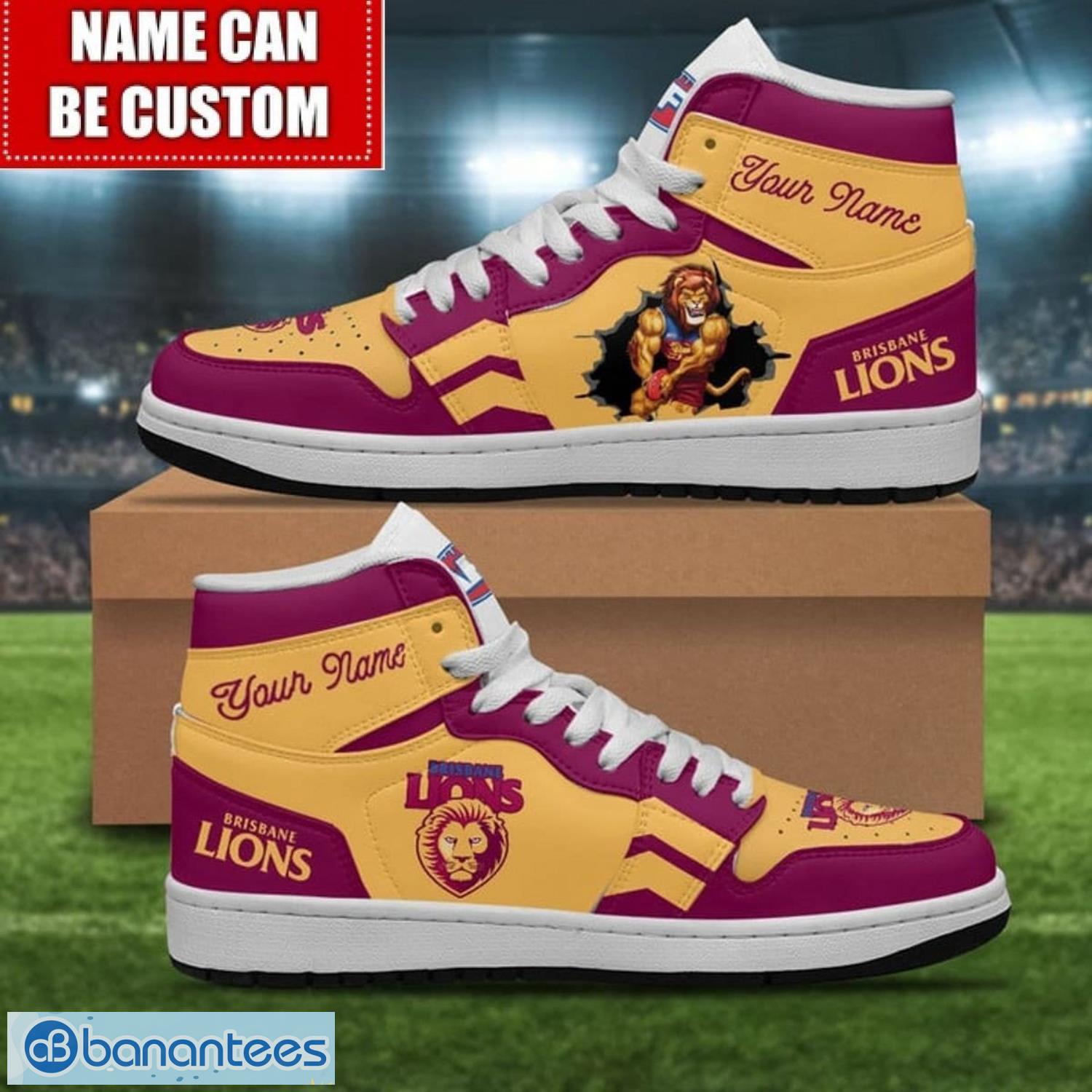 brisbane lions sneakers custom name limited air jordan hightop shoes jd1 sneakers image Brisbane Lions Sneakers Custom Name Limited Air Jordan Hightop Shoes JD1 Sneakers Product Photo 1