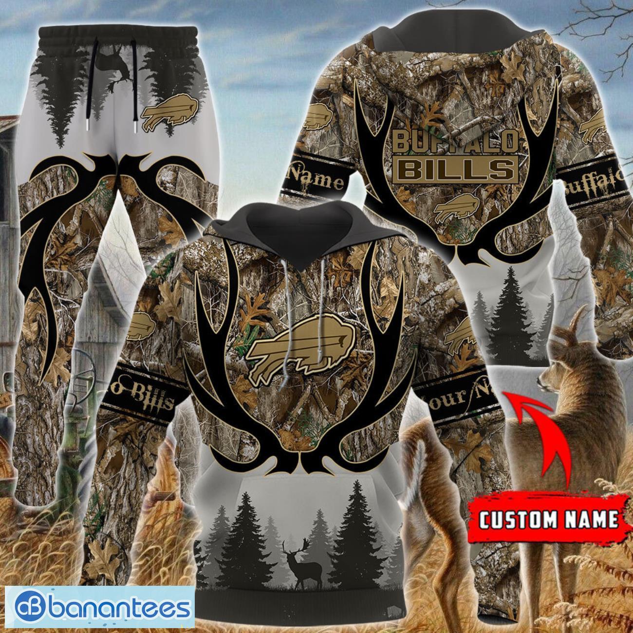 buffalo bills custom name hunting camo style 3d hoodie t shirt sweatshirt image Buffalo Bills Custom Name Hunting Camo Style 3D Hoodie T-Shirt Sweatshirt Product Photo 1