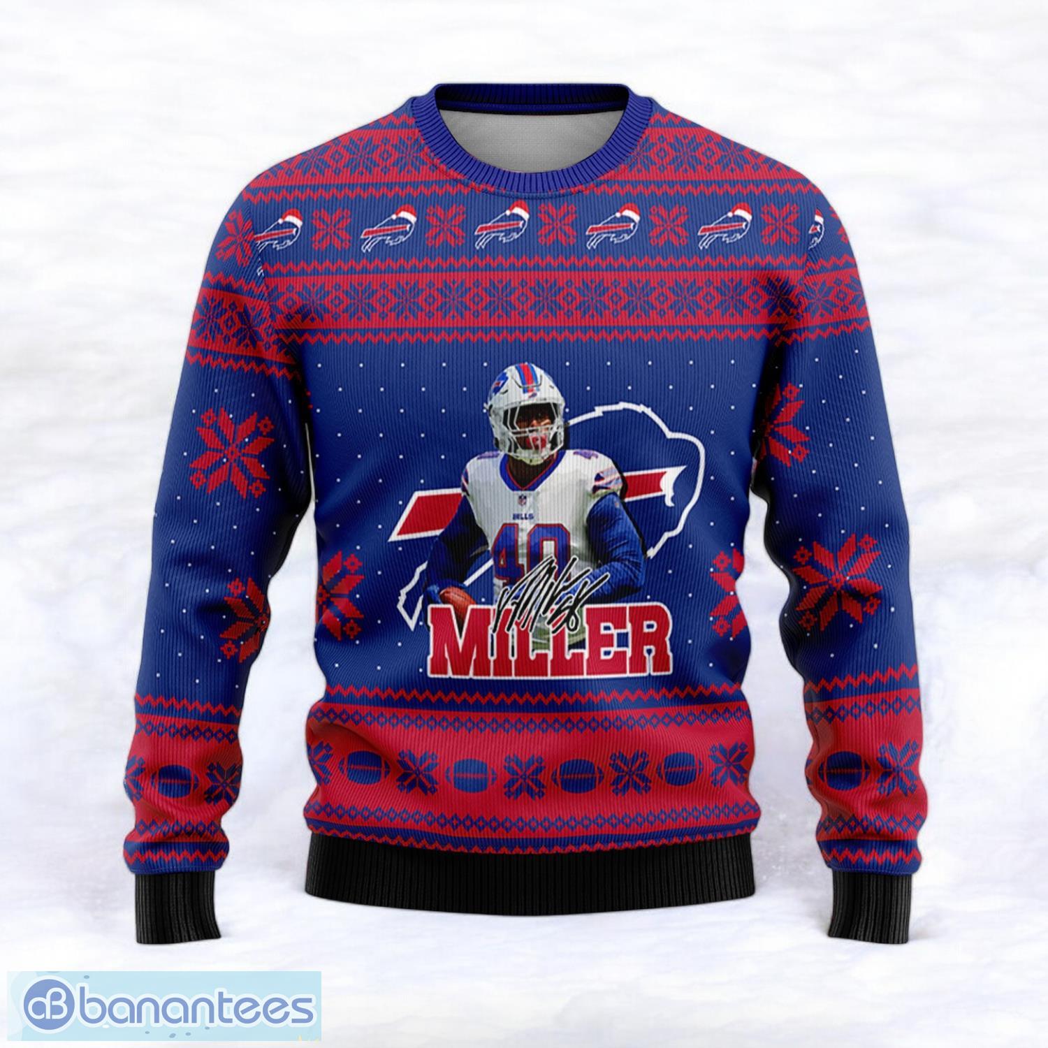 buffalo bills von miller super bowl lvii champions 2023 sport player 3d ugly christmas sweater 1 image Buffalo Bills Von Miller Super Bowl LVII Champions 2023 Sport Player 3D Ugly Christmas Sweater Product Photo 2