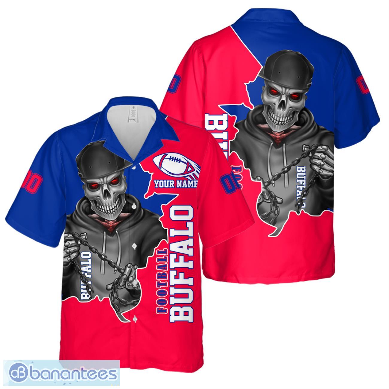 buffalo football team hawaiian shirt and shorts personalized name and number for fans image Buffalo Football Team Hawaiian Shirt And Shorts Personalized Name And Number For Fans Product Photo 1