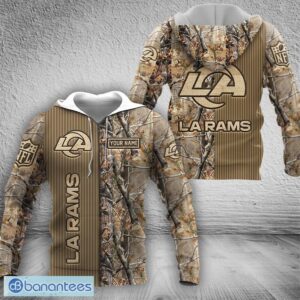 Los Angeles Rams 3D Hoodie, Bomber, 3D T Shirt Veteran All OVer Print For Fans Custom Name - Los Angeles Rams All OVer Print 3D Hoodie_1