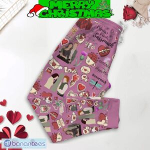 Outlander Happy Valentine Pink Fleece Pajamas Set Full Print Christmas For Women - Outlander Happy Valentine Pink Fleece Pajamas Set-3