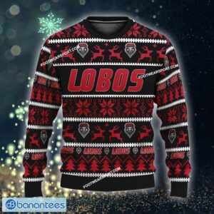 NEW Thermos New Mexico Lobos Ugly Christmas Sweater Gift For Men And Women Custom Name - NCAA New Mexico Lobos Ugly Christmas Sweater For Men And Women Photo 1