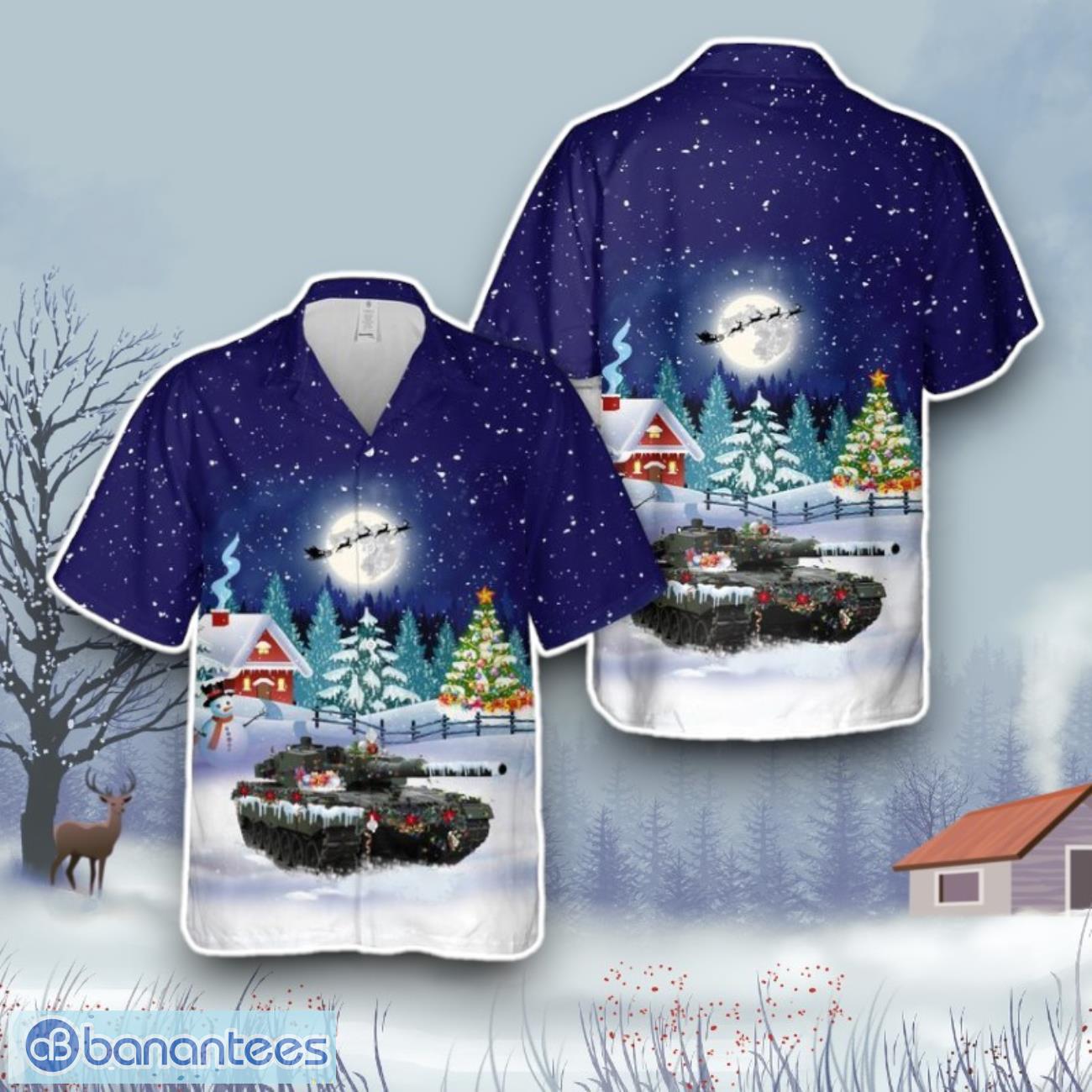 canadian army leopard 2a4 tank hawaiian shirt gift for christmas image Canadian Army Leopard 2A4 Tank Hawaiian Shirt Gift For Christmas Product Photo 1