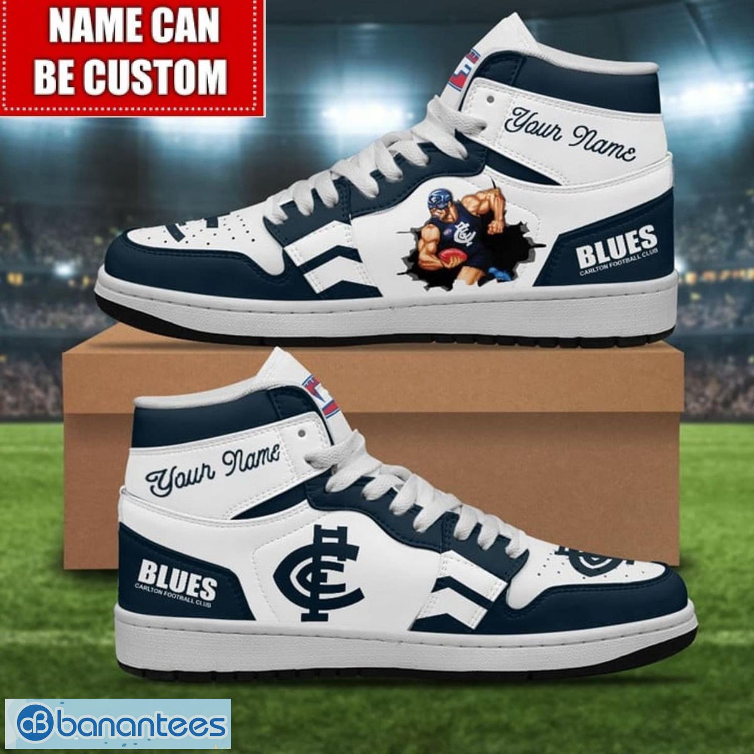 carlton blues sneakers custom name limited air jordan hightop shoes jd1 sneakers image Carlton Blues Sneakers Custom Name Limited Air Jordan Hightop Shoes JD1 Sneakers Product Photo 1