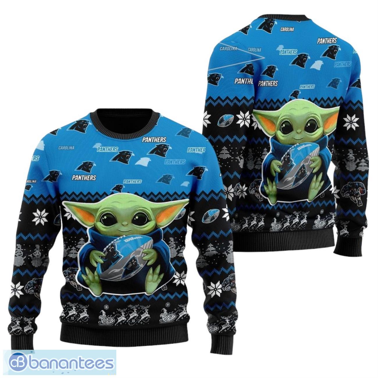 carolina panthers sweater shirt baby yoda christmas all over print sweater christmas sweater image Carolina Panthers Sweater Shirt Baby Yoda Christmas All Over Print Sweater, Christmas Sweater Product Photo 1