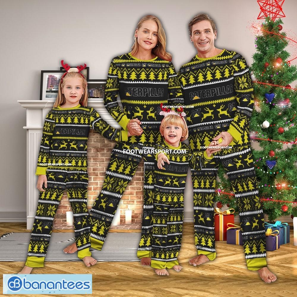 caterpillar logo pattern ugly christmas pajamas set men women children image Caterpillar Logo Pattern Ugly Christmas Pajamas Set Men Women Children - Caterpillar Logo Pattern Ugly Christmas Pajamas Set Men Women Children