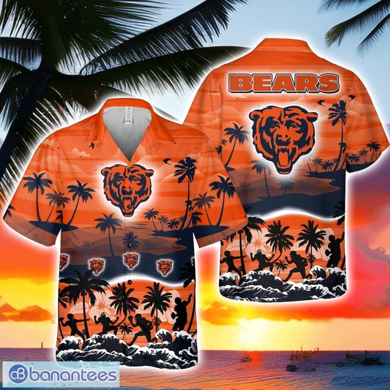 chicago bears tropical hawaiian shirt beach shirt for men and women team shirt image Chicago Bears Tropical Hawaiian Shirt Beach Shirt For Men And Women Team Shirt Product Photo 1