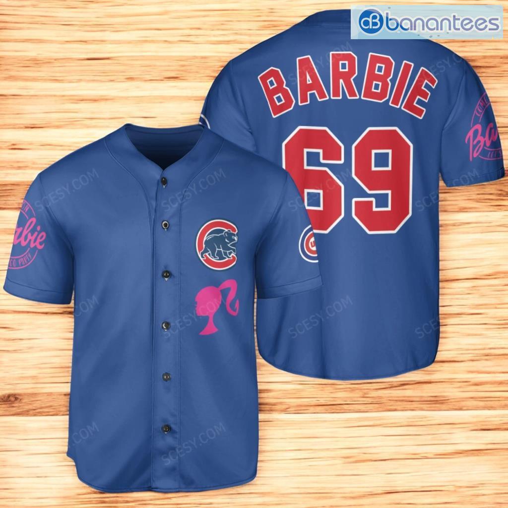 chicago cubs barbie baseball jersey shirt royal for men and women image Chicago Cubs Barbie Baseball Jersey Shirt Royal For Men And Women Product Photo 1
