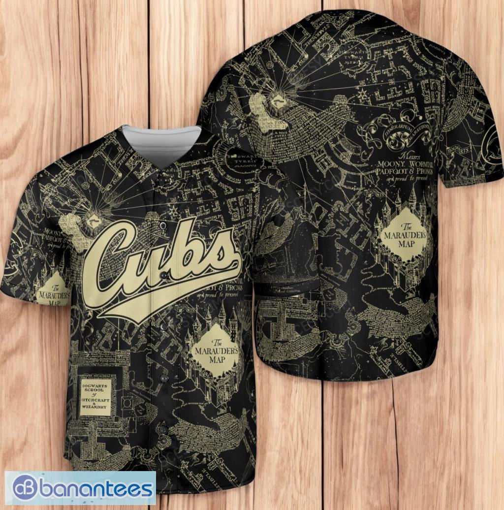 chicub marauders map baseball jersey shirt black limited edition image Chicub Marauder's Map Baseball Jersey Shirt Black Limited Edition Product Photo