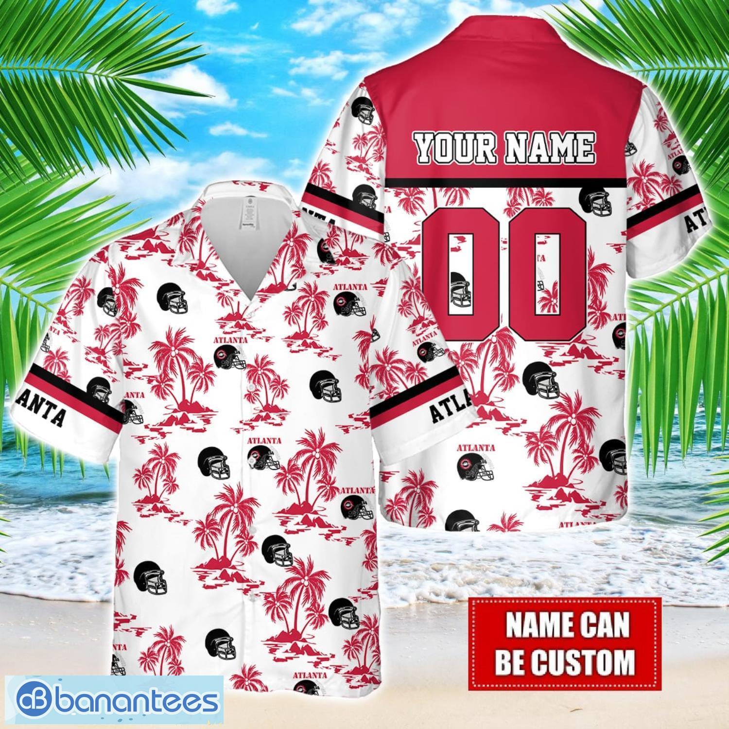 coconut design logo atlanta team hawaiian and shorts all printed beach set for fans custom name image Coconut design Logo Atlanta Team Hawaiian And Shorts All Printed Beach Set For Fans Custom Name Product Photo 1