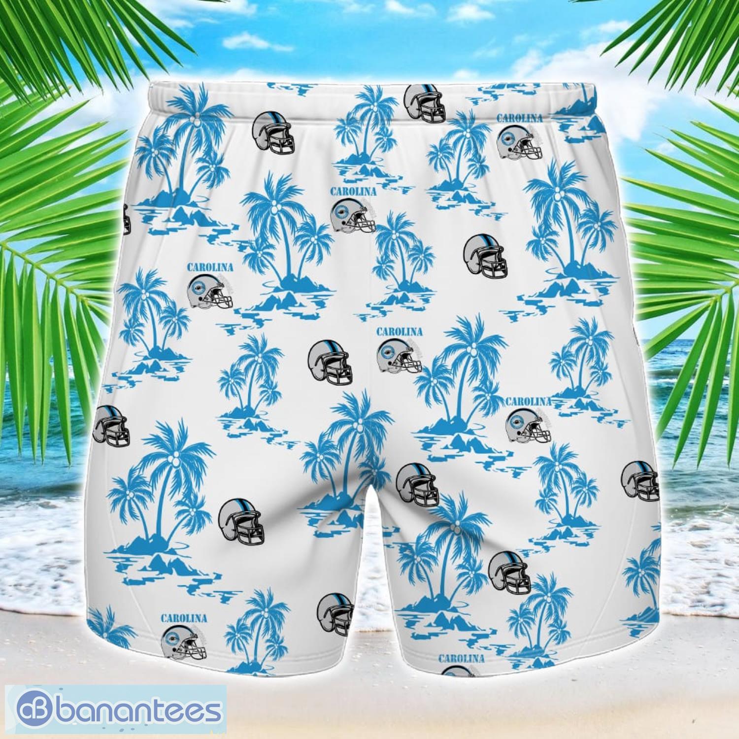 coconut design logo carolina team hawaiian and shorts all printed beach set for fans custom name 1 image Coconut design Logo Carolina Team Hawaiian And Shorts All Printed Beach Set For Fans Custom Name Product Photo 2