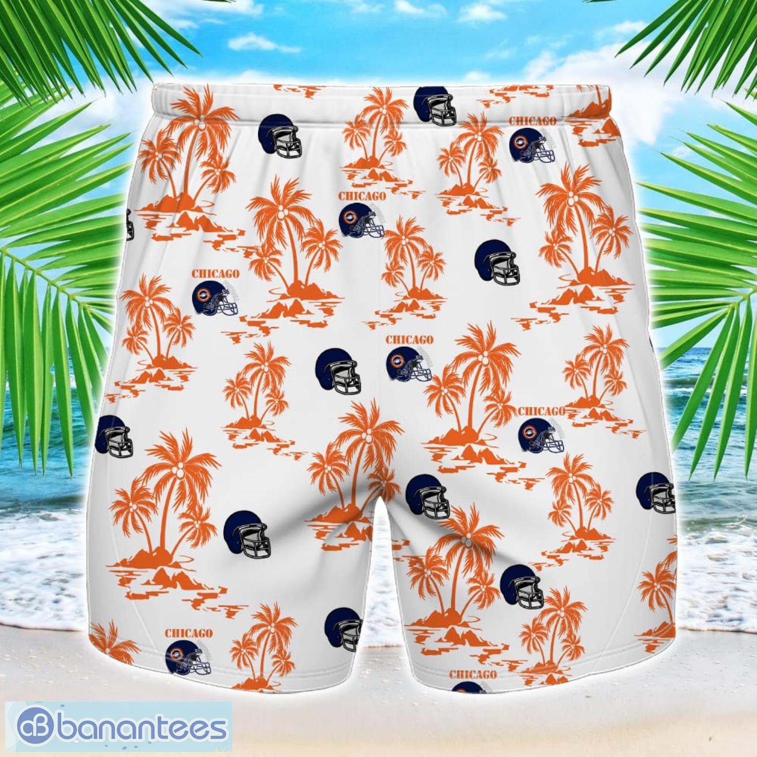 coconut design logo chicago team hawaiian and shorts all printed beach set for fans custom name 1 image Coconut design Logo Chicago Team Hawaiian And Shorts All Printed Beach Set For Fans Custom Name Product Photo 2