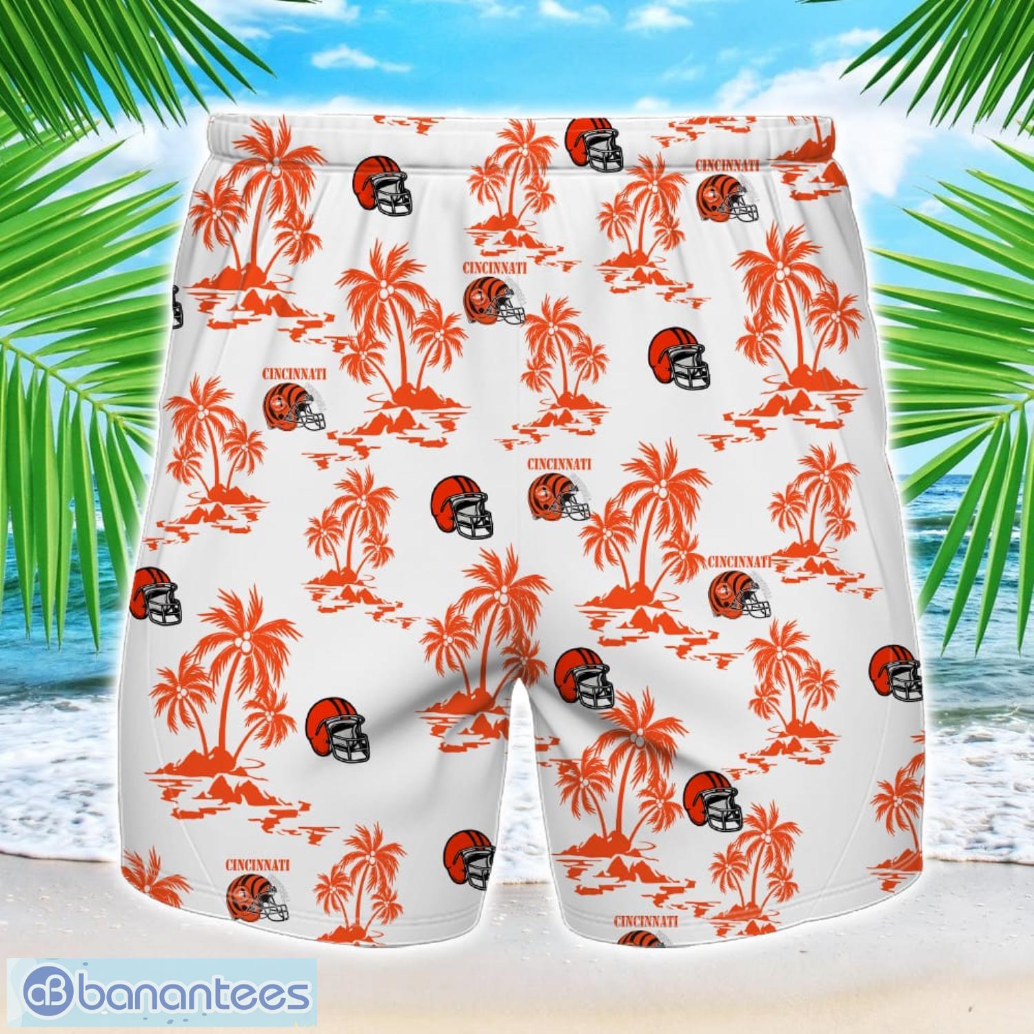 coconut design logo cincinnati team hawaiian and shorts all printed beach set for fans custom name 1 image Coconut design Logo Cincinnati Team Hawaiian And Shorts All Printed Beach Set For Fans Custom Name Product Photo 2