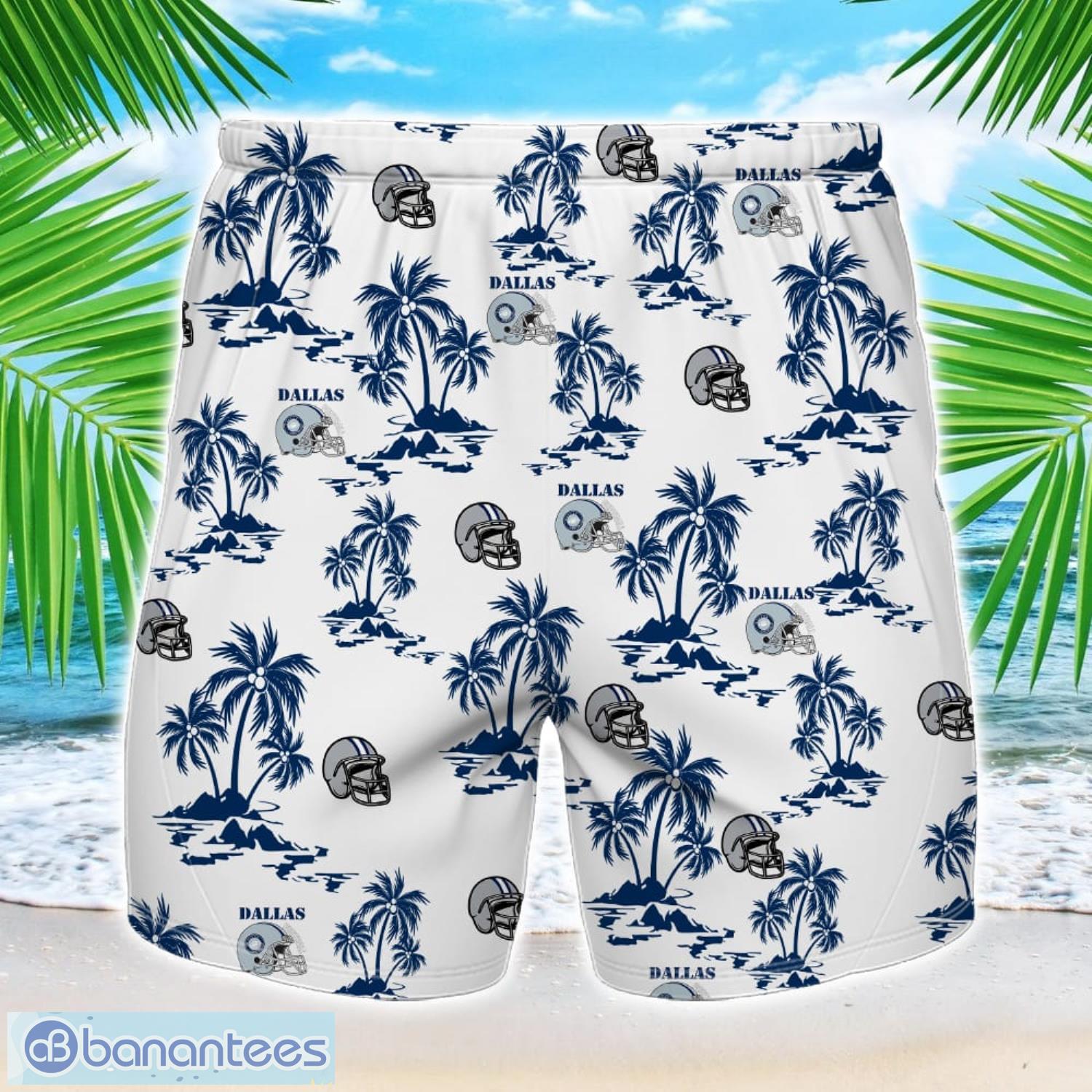 coconut design logo dallas team hawaiian and shorts all printed beach set for fans custom name 1 image Coconut design Logo Dallas Team Hawaiian And Shorts All Printed Beach Set For Fans Custom Name Product Photo 2