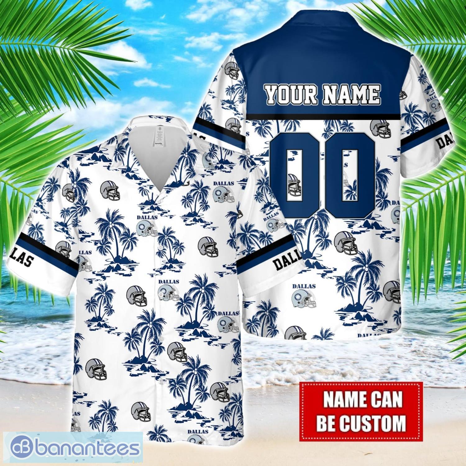 coconut design logo dallas team hawaiian and shorts all printed beach set for fans custom name image Coconut design Logo Dallas Team Hawaiian And Shorts All Printed Beach Set For Fans Custom Name Product Photo 1