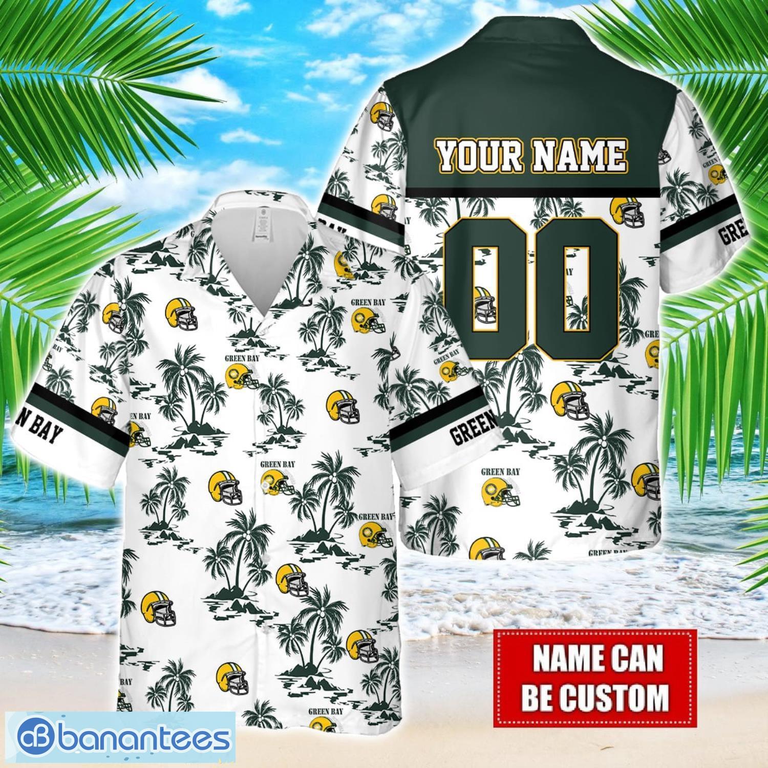 coconut design logo green bay team hawaiian and shorts all printed beach set for fans custom name image Coconut design Logo Green Bay Team Hawaiian And Shorts All Printed Beach Set For Fans Custom Name Product Photo 1