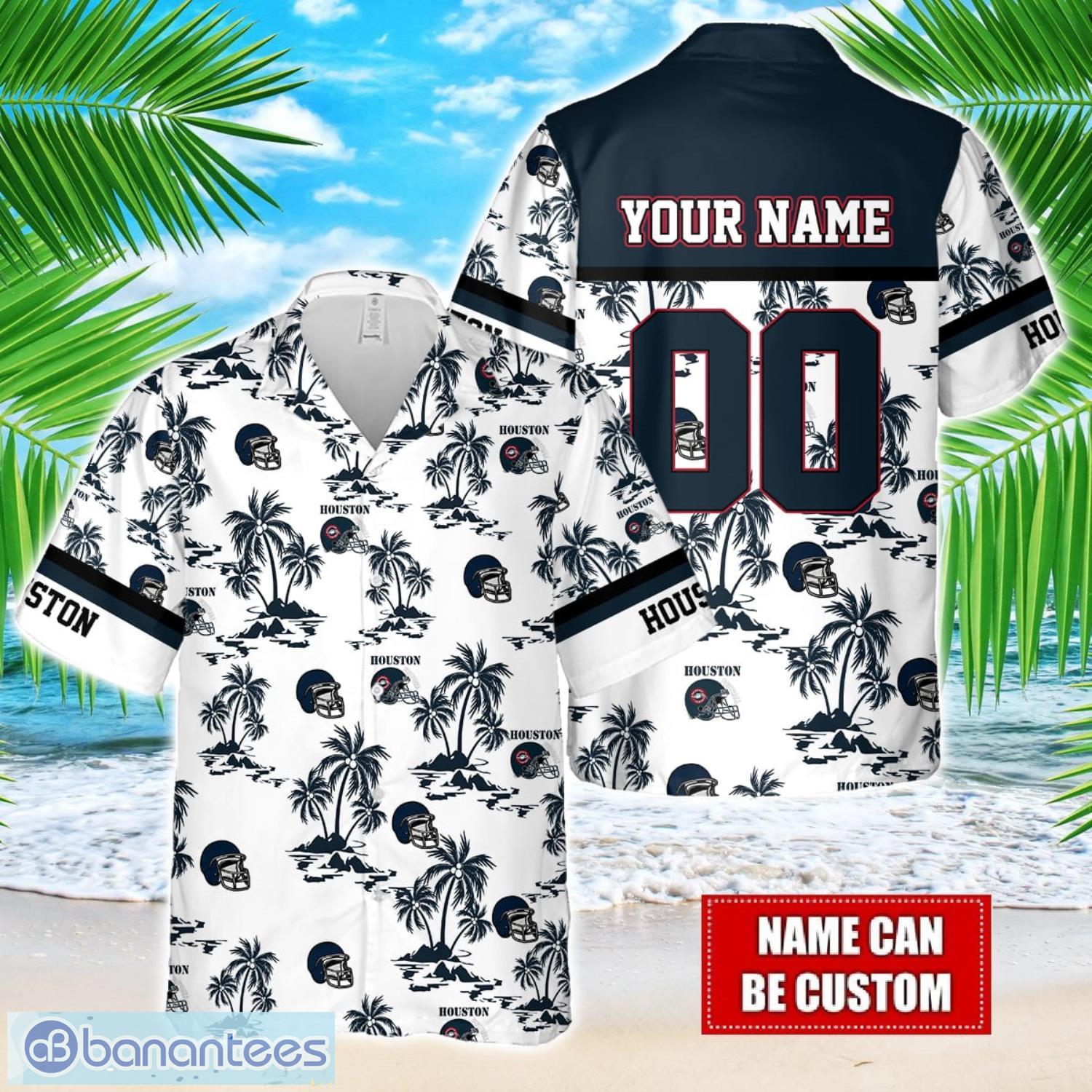coconut design logo houston team hawaiian and shorts all printed beach set for fans custom name image Coconut design Logo Houston Team Hawaiian And Shorts All Printed Beach Set For Fans Custom Name Product Photo 1