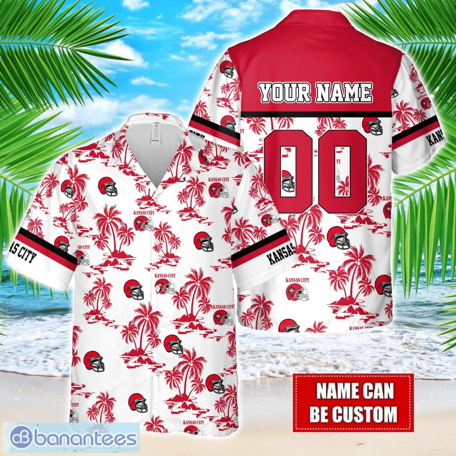 coconut design logo kansas city team hawaiian and shorts all printed beach set for fans custom name image Coconut design Logo Kansas City Team Hawaiian And Shorts All Printed Beach Set For Fans Custom Name Product Photo 1