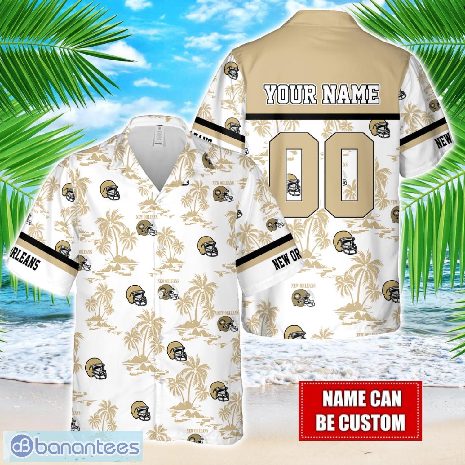 coconut design logo new orleans team hawaiian and shorts all printed beach set for fans custom name image Coconut design Logo New Orleans Team Hawaiian And Shorts All Printed Beach Set For Fans Custom Name Product Photo 1