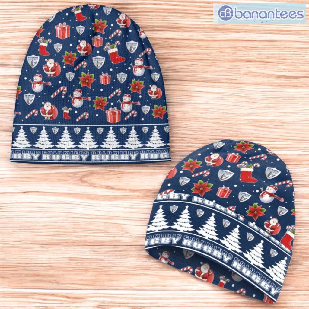 colomiers rugby beanie hat ugly christmas pattern gift for men and women image Colomiers Rugby Beanie Hat Ugly Christmas Pattern Gift For Men And Women Product Photo 1