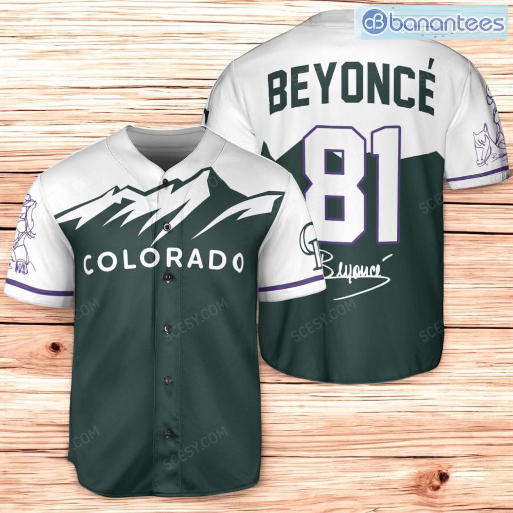 colorado rockies beyonce baseball jersey shirt green for men and women image Colorado Rockies Beyonce Baseball Jersey Shirt Green For Men And Women Product Photo 1