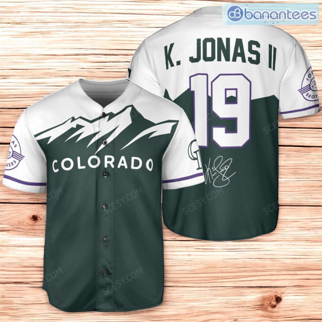 colorado rockies k jonas baseball jersey shirt green for men and women image Colorado Rockies K. Jonas Baseball Jersey Shirt Green For Men And Women Product Photo 1