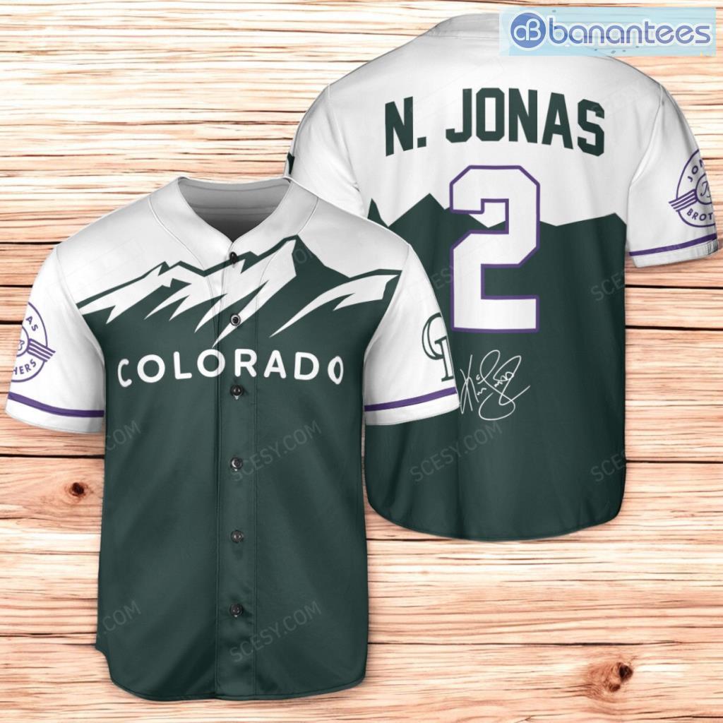 colorado rockies n jonas baseball jersey shirt green for men and women image Colorado Rockies N. Jonas Baseball Jersey Shirt Green For Men And Women Product Photo 1