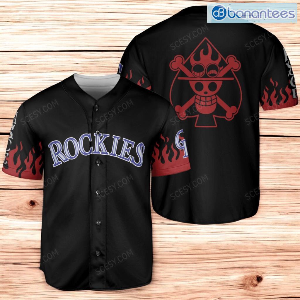 colorado rockies one piece baseball jersey shirt black for men and women image Colorado Rockies One Piece Baseball Jersey Shirt Black For Men And Women Product Photo 1