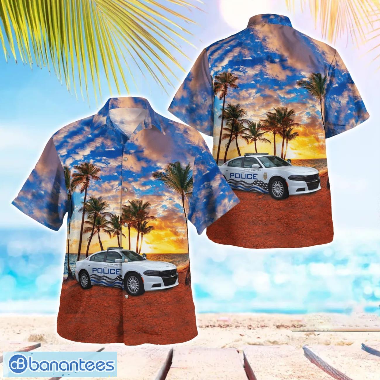 crestview police department crestview florida beach shirt for team image Crestview Police Department Crestview, Florida Beach Shirt For Team Product Photo 1