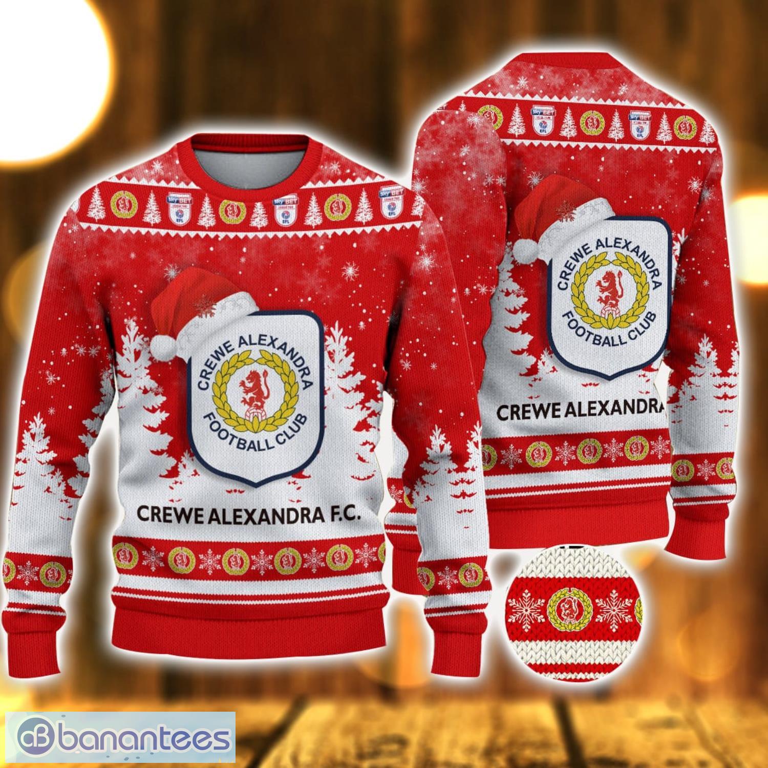 crewe alexandra ugly christmas sweater holiday gift ideas for men and women image Crewe Alexandra Ugly Christmas Sweater Holiday Gift Ideas For Men And Women Product Photo 1