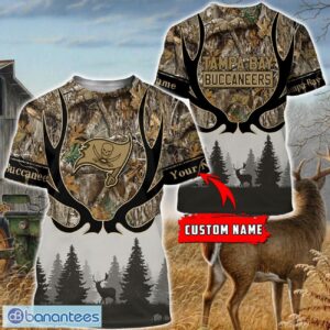 Tampa Bay Buccaneers Custom Name Hunting Camo Style 3D Hoodie T-Shirt Sweatshirt Product Photo 4