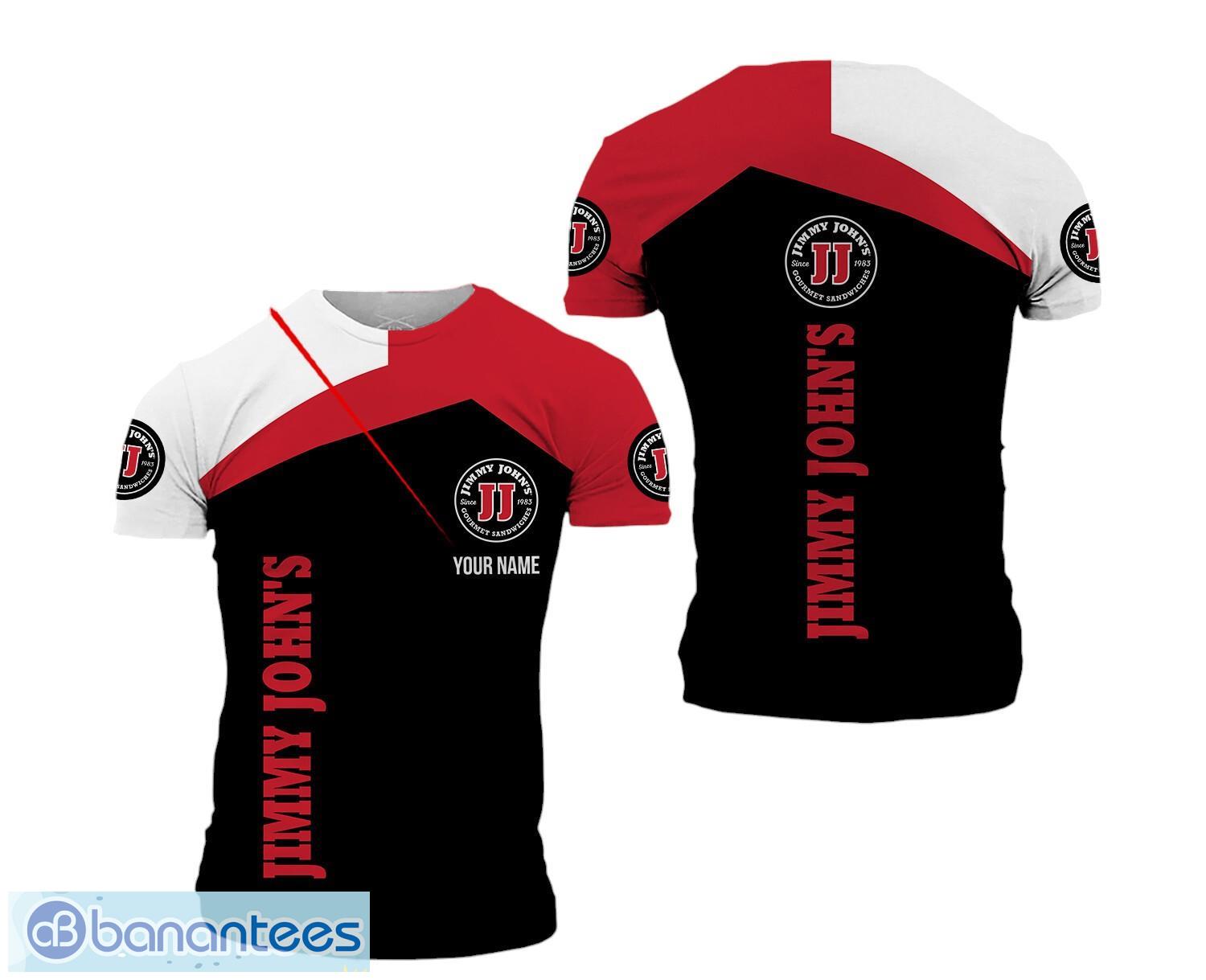 custom name 3d all over printed jimmy johns 3d t shirt all printed image Custom Name 3D All Over Printed jimmy john's 3D T Shirt All Printed Product Photo